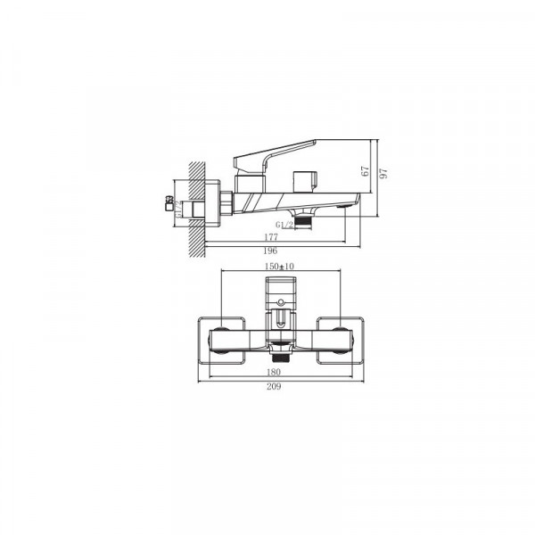 Змішувач для ванни Haiba Turin 009 Euro (HB9657)