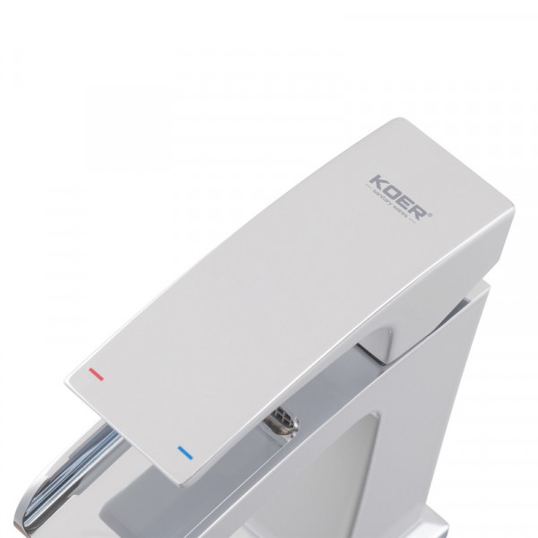 Змішувач для умивальника Koer KB-14007-04 водоспад (Колір хром+білий) (KR5155)