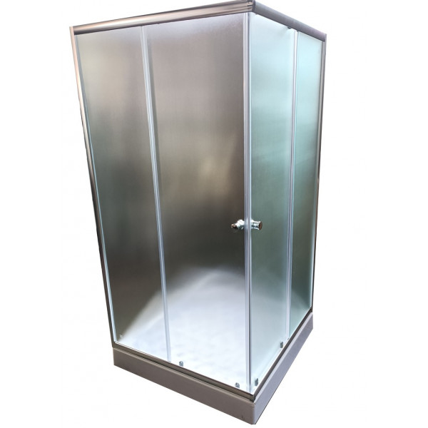 Душова кабіна з низьким піддоном Mixxus CUBIC SCT01-100x100x195-FB CHROME матове скло 4мм (MI6904)