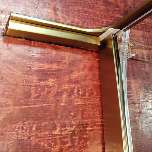 Душова перегородка Koer SR SP02-100x200-TR-12 Walk-In проз.скло Easy Clean 8мм, матове золото (KR5396)