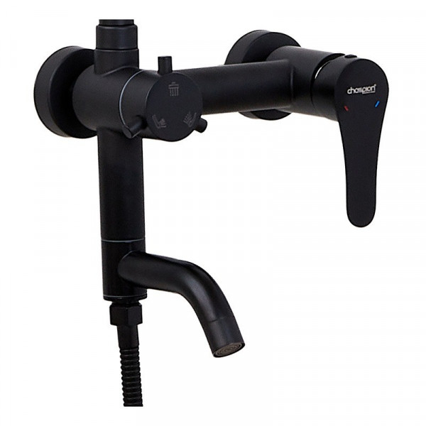 Душова колона із змішувачем Champion SAP-009-J Black (нерж. сталь) (CH6164)