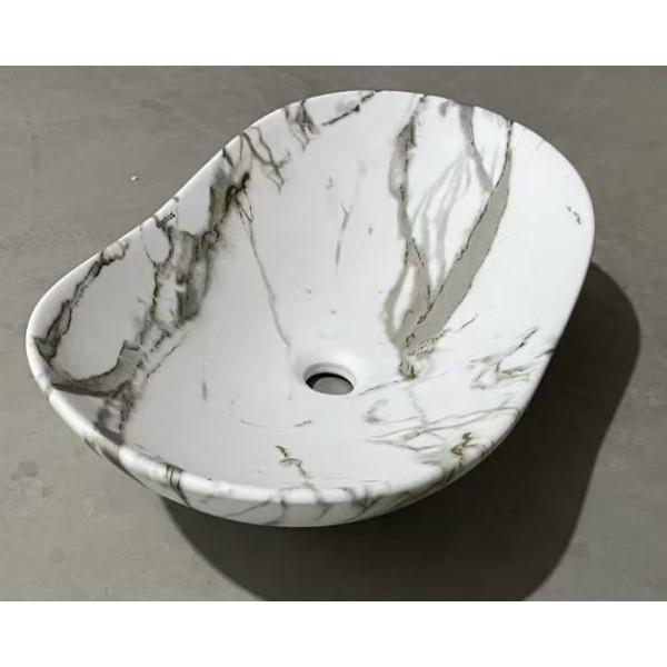 Раковина накладна MIXXUS PREMIUM WAVE-0105 MARBLE 620х360х160mm (MP6559)