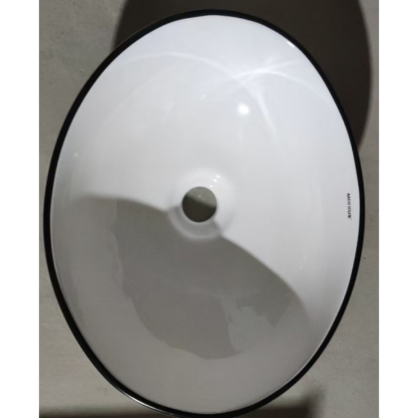 Раковина накладна MIXXUS PREMIUM ELLIPSE-0108 EDGE BLACK 400х330х145mm (MP6527)