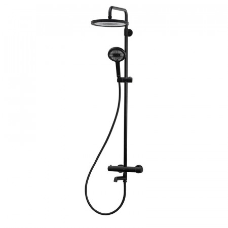 Душова колонна з термостатичним змішувачем Koer KB-57029-05 3 функції, колір чорний (KR5491)