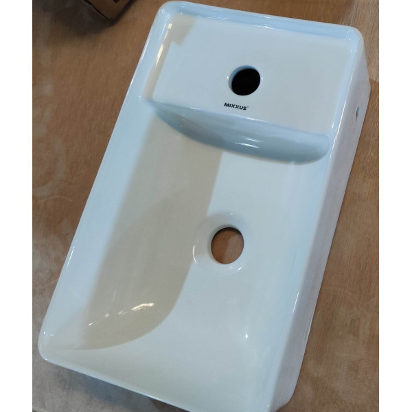 Раковина підвісна Mixxus Premium QUADRO-1201-R 430х265х135mm з отвором під змішувач та переливом (MP6504)