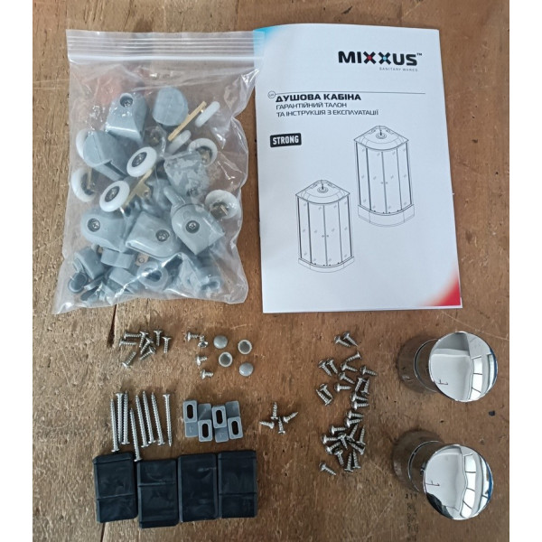 Бокс душовий з гідромасажем Mixxus STRONG SBH02-90x90x215-FB SATIN низький піддон (MI6890)