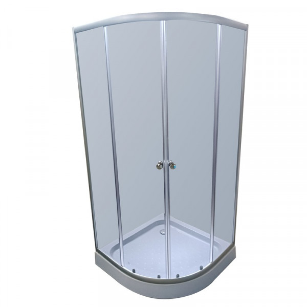 Душова кабіна з низьким піддоном Mixxus PLAIN SCT02-90x90x195-GR SATIN сіре тоноване скло 4мм (MI6898)