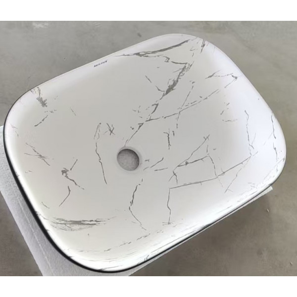 Раковина накладна MIXXUS PREMIUM DIVERSE-0112 MARBLE-BLACK 455х325х135mm (MP6541)