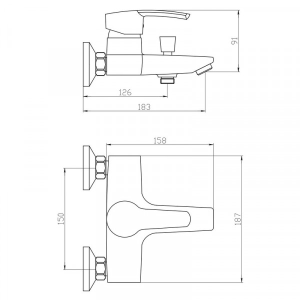 Змішувач для ванни Mixxus Pamela 009 (MI6261)