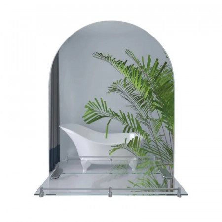 Дзеркало настінне Zerix LAGUNA MRZ03-70x80x11 прямокутне з дугоподібним верxом та полицею (ZX5623)