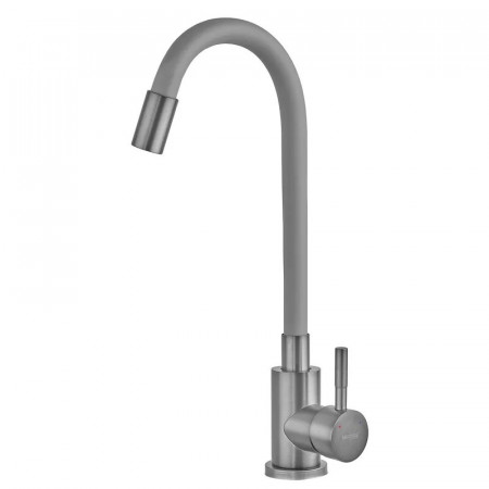 Змішувач для кухні MIXXUS SEO-011 GRAPHITE REFL.GRAY з силіконовим виливом з нерж.сталі SUS304, колір графіт (MI8225)
