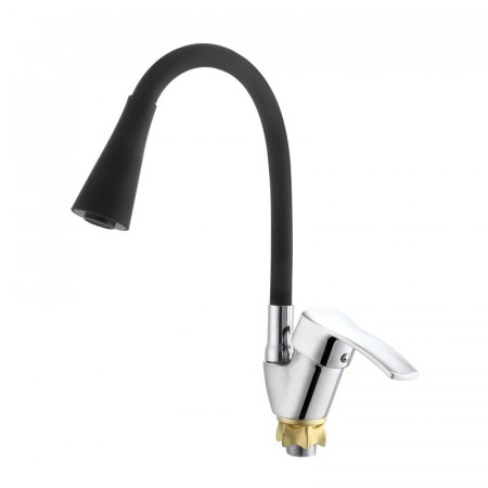 Змішувач для кухні з силіконовим виливом Zerix YUT 279 Reflector Black (колір виливу чорний) (ZX5986)