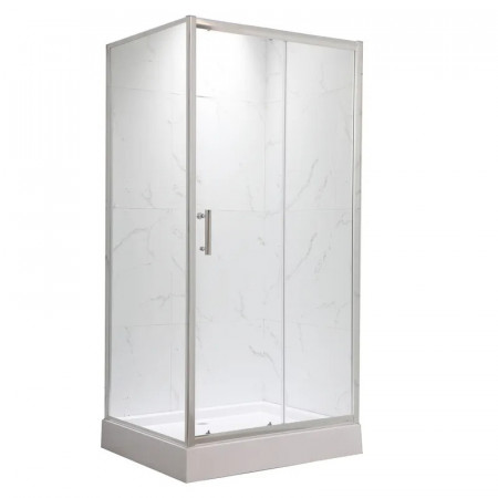 Душова кабіна з низьким піддоном MIXXUS HARD SCT01-100x90x198-TR CHROME прозоре скло 5мм NEW (в 2 ящ) (MI8368)