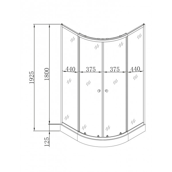 Душова кабіна з низьким піддоном Mixxus PLAIN SCT02-100x100x195-FB SATIN матове скло 4мм (MI6897)