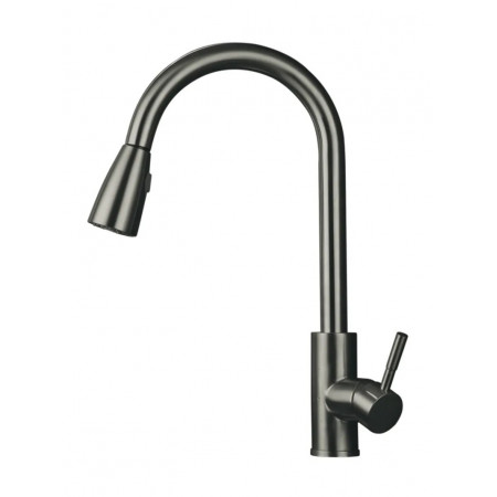 Змішувач для кухні Mixxus SUS-014-B Graphite з висувною лійкою з нерж.сталі (MI6564)