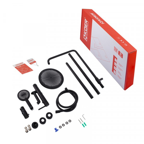 Душова колонна зі змішувачем Koer KB-56029-05 3 функції, колір чорний (KR5490)