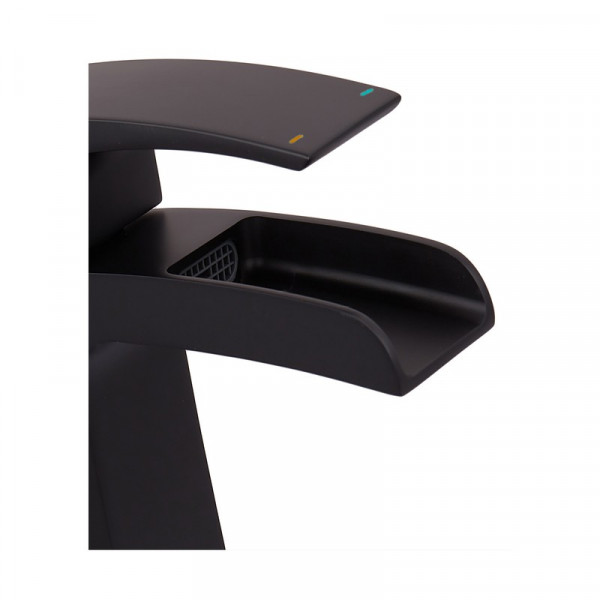 Змішувач для умивальника KOER KB-14007-05 водоспад (Колір чорний) (KR3447)