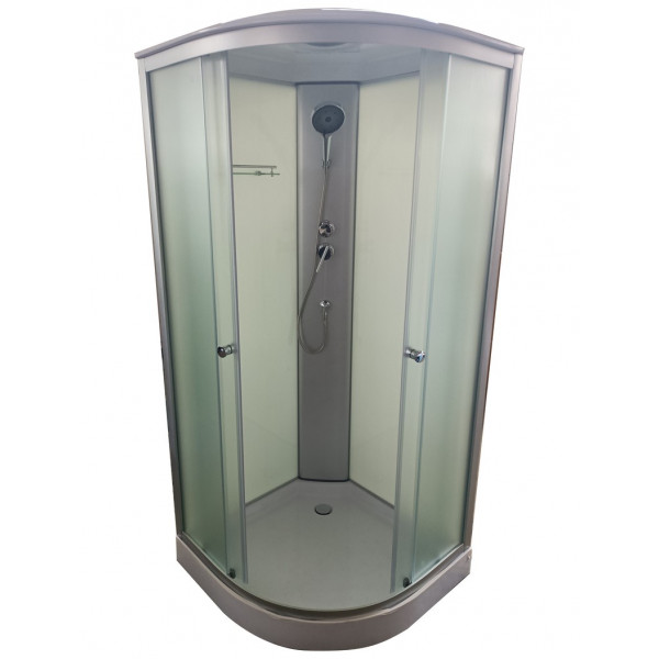 Бокс душовий без гідромасажу Mixxus STRONG SB02-90x90x215-FB SATIN з низьким піддоном (MI6886)