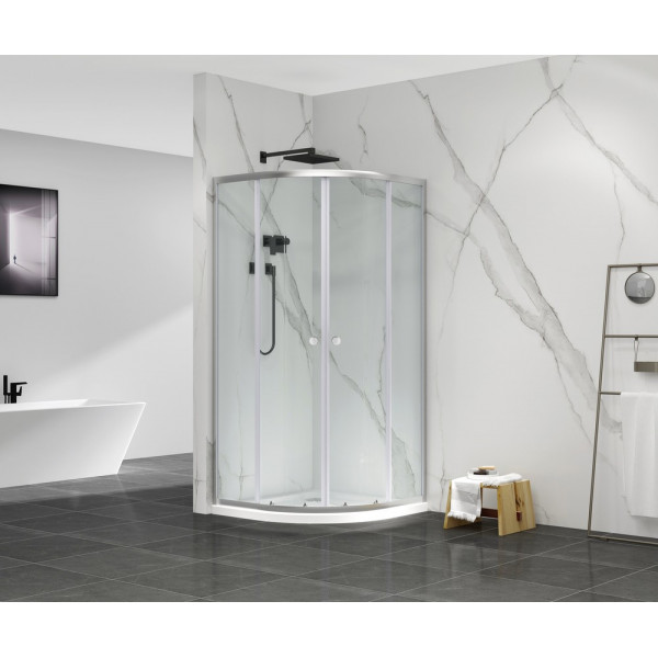 Душова кабіна без піддону Mixxus Premium DIVERSE SC01-90x90x195-TR Chrome прозоре скло 5мм (MI6859)