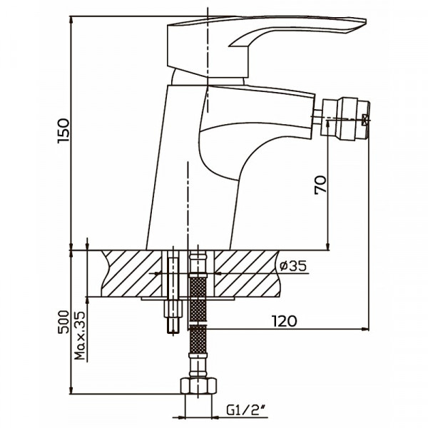 Змішувач для біде Haiba Hansberg 002 (HB0173)