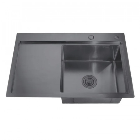 Мийка Zerix ZH7849R-215 Nano-Black (3.0/0.8) з нержавіючої сталі (MX1592)