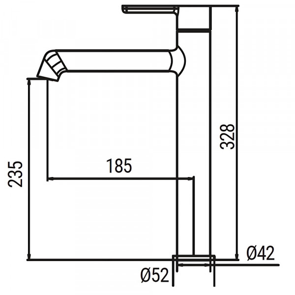 Змішувач для умивальника високий Koer KB-11029-01 Колір хром (KR5479)