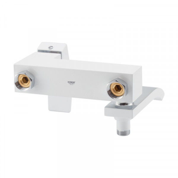 Змішувач для ванни Koer KB-41007-04 з коротким виливом (Колір хром+білий) (KR5157)