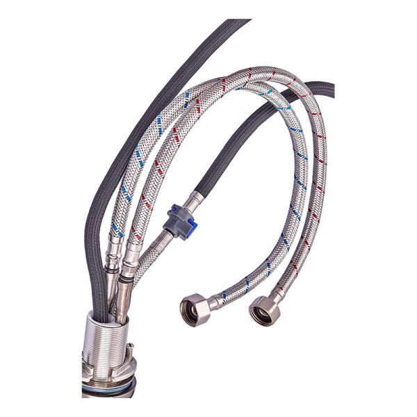 Змішувач для кухні з висувною лійкою Zerix PUL-014 Graphite з нерж. ст. SUS304 (кол. графіт) (ZX5036)