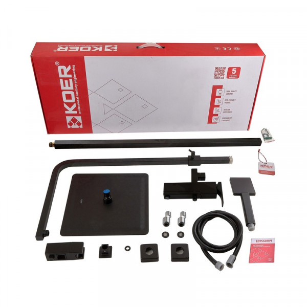 Душова колона із змішувачем Koer KB-56010-05 (Колір чорний) (KR3495)