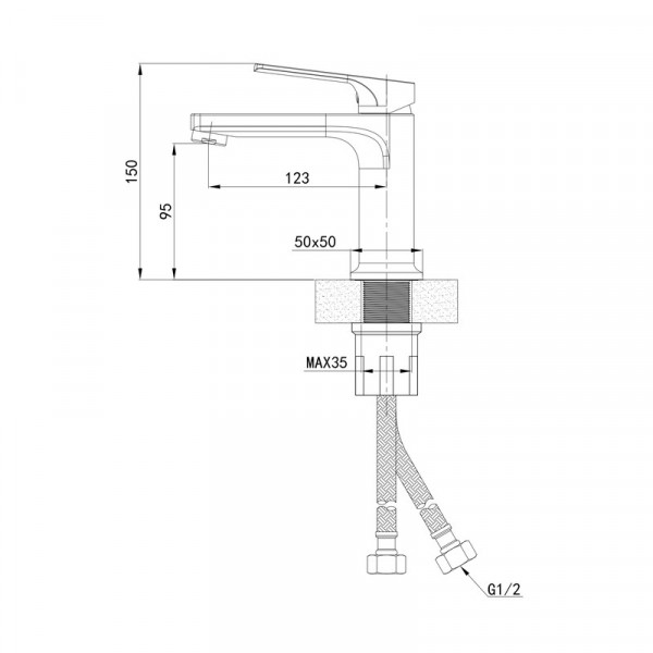 Змішувач для умивальника Mixxus Premium MONE 001 NUT (MI6768)