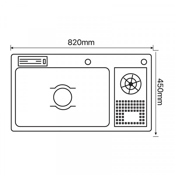 Мийка Zerix ZH8245-SET-08 Micro Decor Graphite з нержавіючої сталі (колір графіт) (ZM5594)