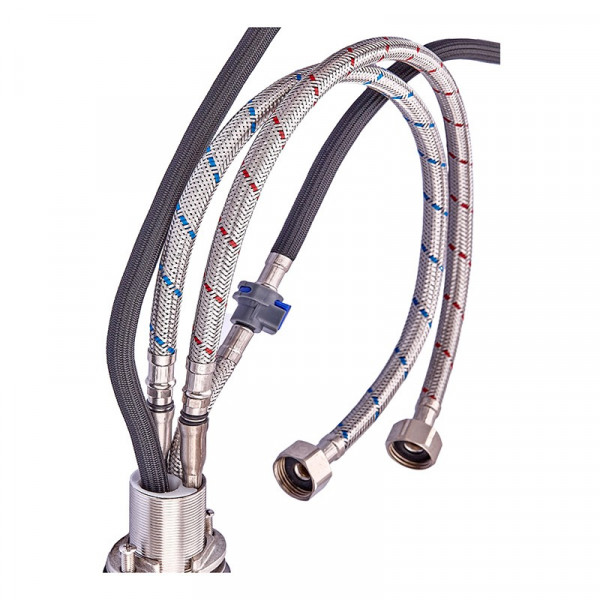 Змішувач для кухні з висувною лійкою Zerix PUL-014 Black з нерж. сталі SUS304 (кол. чорний) (ZX5035)