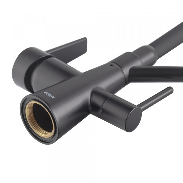 Кухонний змішувач з силік. виливом і вих. для питної води KOER KB-72003-05 (KR3376)