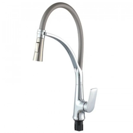 Змішувач для кухні Plamix Lucas-017 SET CHROME REFL.Grey з підведенням (PM0715)