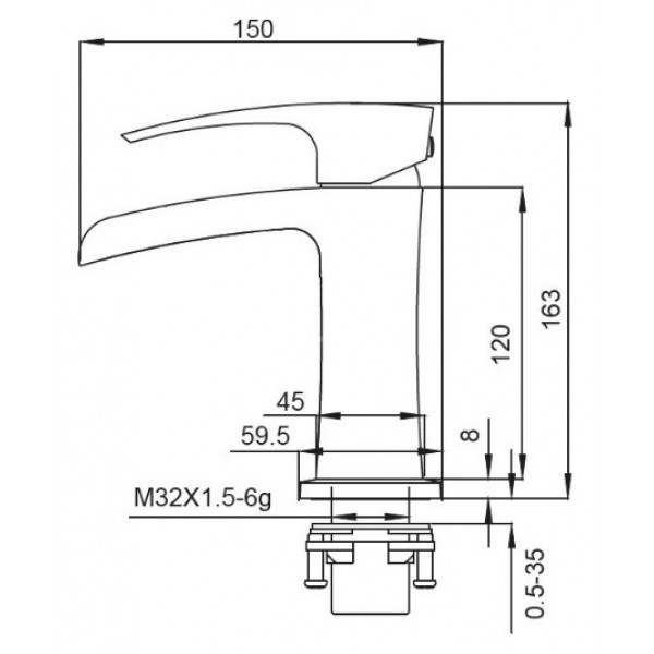Змішувач для умивальника Koer KB-14007-04 водоспад (Колір хром+білий) (KR5155)