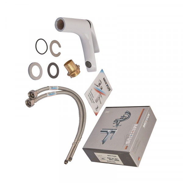 Змішувач для умивальника Mixxus Premium DERBY 001 (NUT) WHITE-CHROME (MI6613)