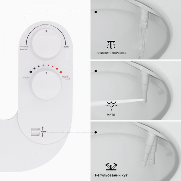 Накладка під кришку унітазу Mixxus Premium TCB-01 Універсальна, з вбудованим гігієнічним душем (MP6494)