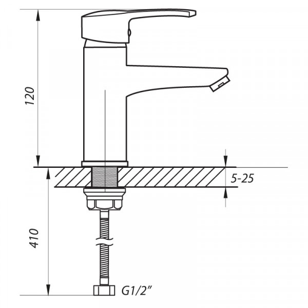 Змішувач для умивальника Zerix PUD1 045 чорний (ZX2907)