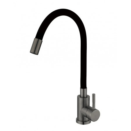 Змішувач для кухні Mixxus SEO-011 Graphite Refl.Black із силіконовим виливом (MI6566)