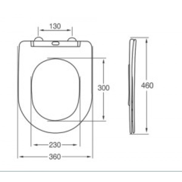 Сидіння-кришка для унітазу Mixxus SEAT COVER BEVEL-2004 560х363х30mm, з мікроліфтом (MI6730)