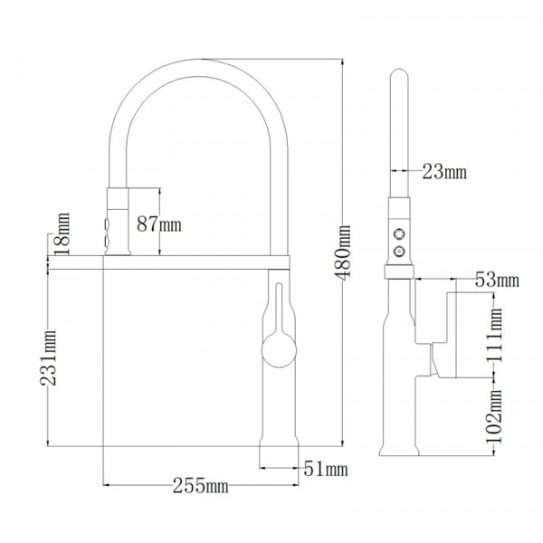 Змішувач для кухні MIXXUS PREMIUM PULL 017 GRAPHITE REFL.BLACK (Кол.графіт+силік.вилив чор.) (MI8278)