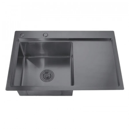 Мийка Zerix ZH7849L-215 Nano-Black (3.0/0.8) з нержавіючої сталі (MX1590)