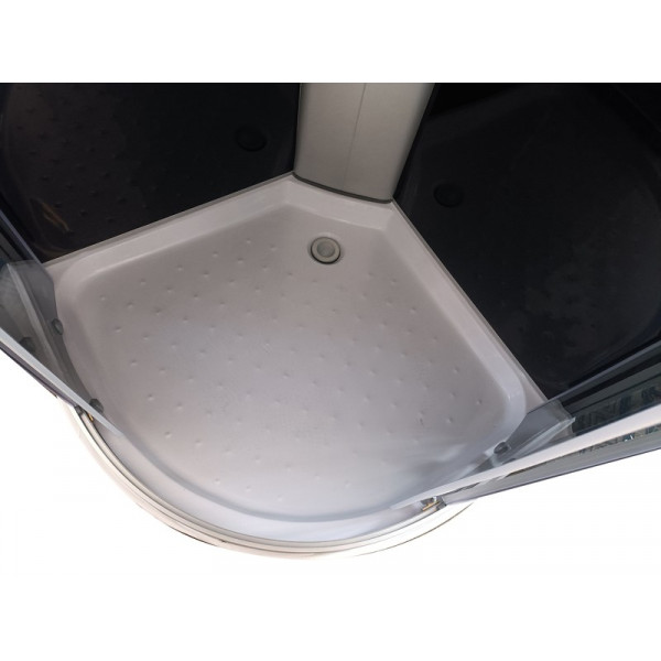 Бокс душовий з гідромасажем Mixxus STRONG SBH02-90x90x215-GR SATIN низький піддон (MI6891)