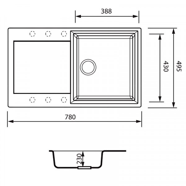 Мийка кухонна Zerix ZS-7950S-13 Графитная (ZX4585)