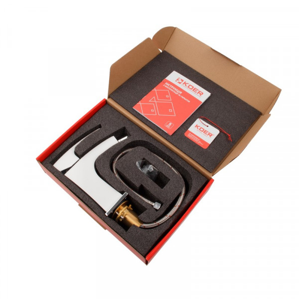 Змішувач для біде Koer KB-20007-04 (Колір хром+білий) (KR5158)