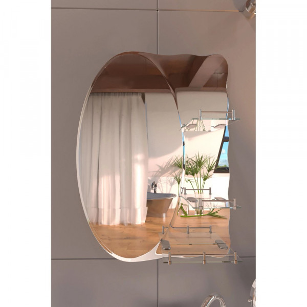 Дзеркало настінне Zerix SOLO MOZ01-65x85x10 асиметричне з 3-ма полицями (ZX5625)