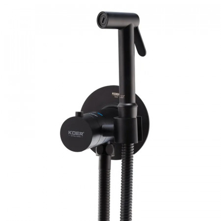 Змішувач для гігієнічного душу Koer KB-24029-05 термостатичний вбудований, колір чорний (KR5494)