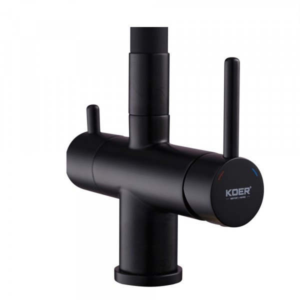 Кухонний змішувач з силік. виливом і вих. для питної води KOER KB-72002-05 (KR3384)
