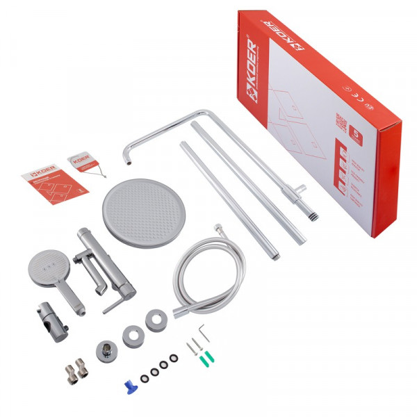 Душова колонна зі змішувачем Koer KB-56029-01 3 функції, колір хром (KR5481)