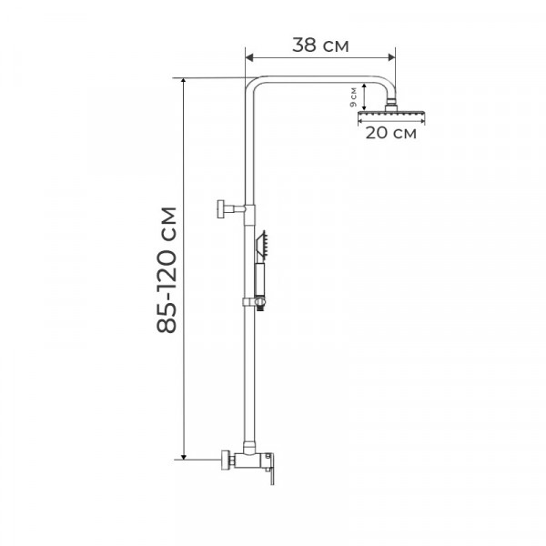 Душова колона із змішувачем Zerix LR72403-2 SUS304 (ZX2991)